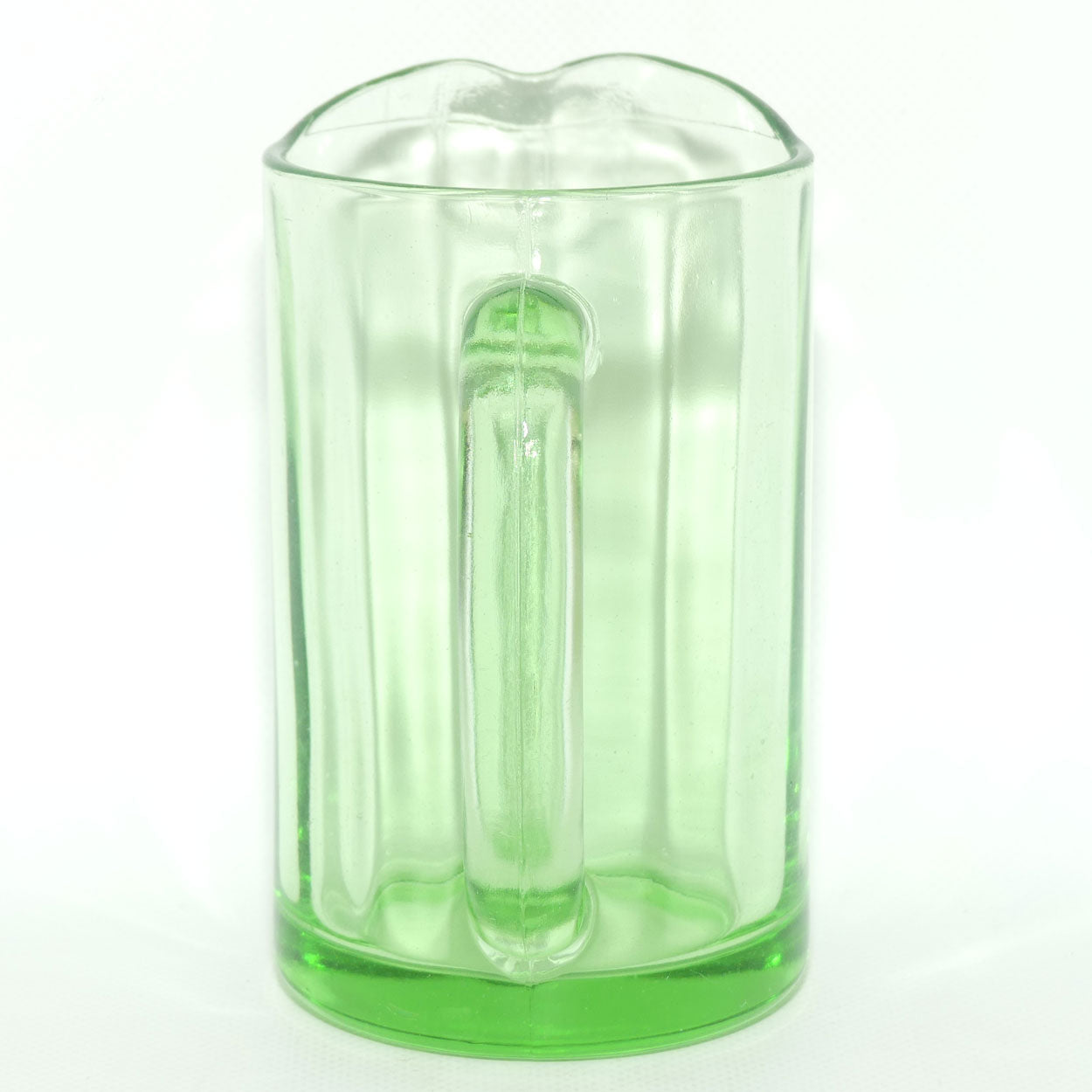 Green Depression Glass Plain water jug | 14.5cms | #2