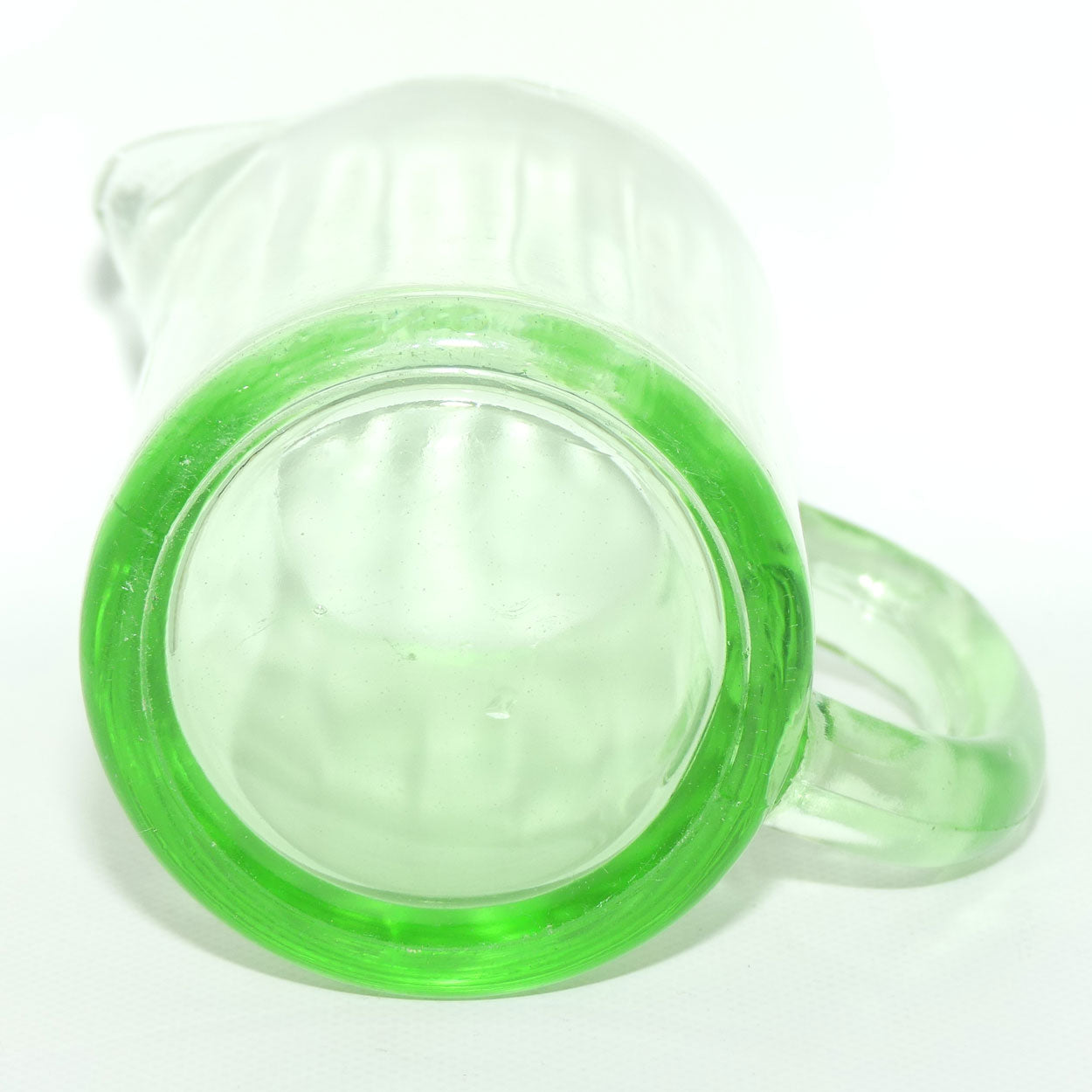 Green Depression Glass Plain water jug | 14.5cms | #2