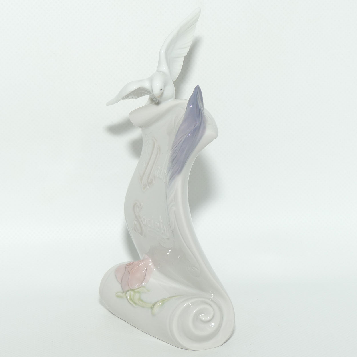 Lladro Society Dove and Pink Rose display plaque | #1