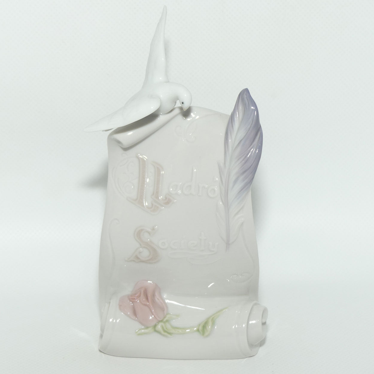 Lladro Society Dove and Pink Rose display plaque | #1