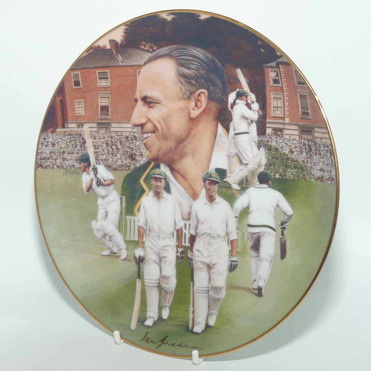 Cricket Memorabilia | Don Bradman: An Australian Legend Collection plate | #5 | Record Partnership