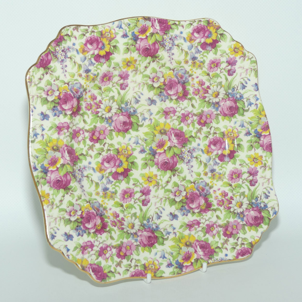 Royal Winton Summertime Chintz square plate | 22cms square