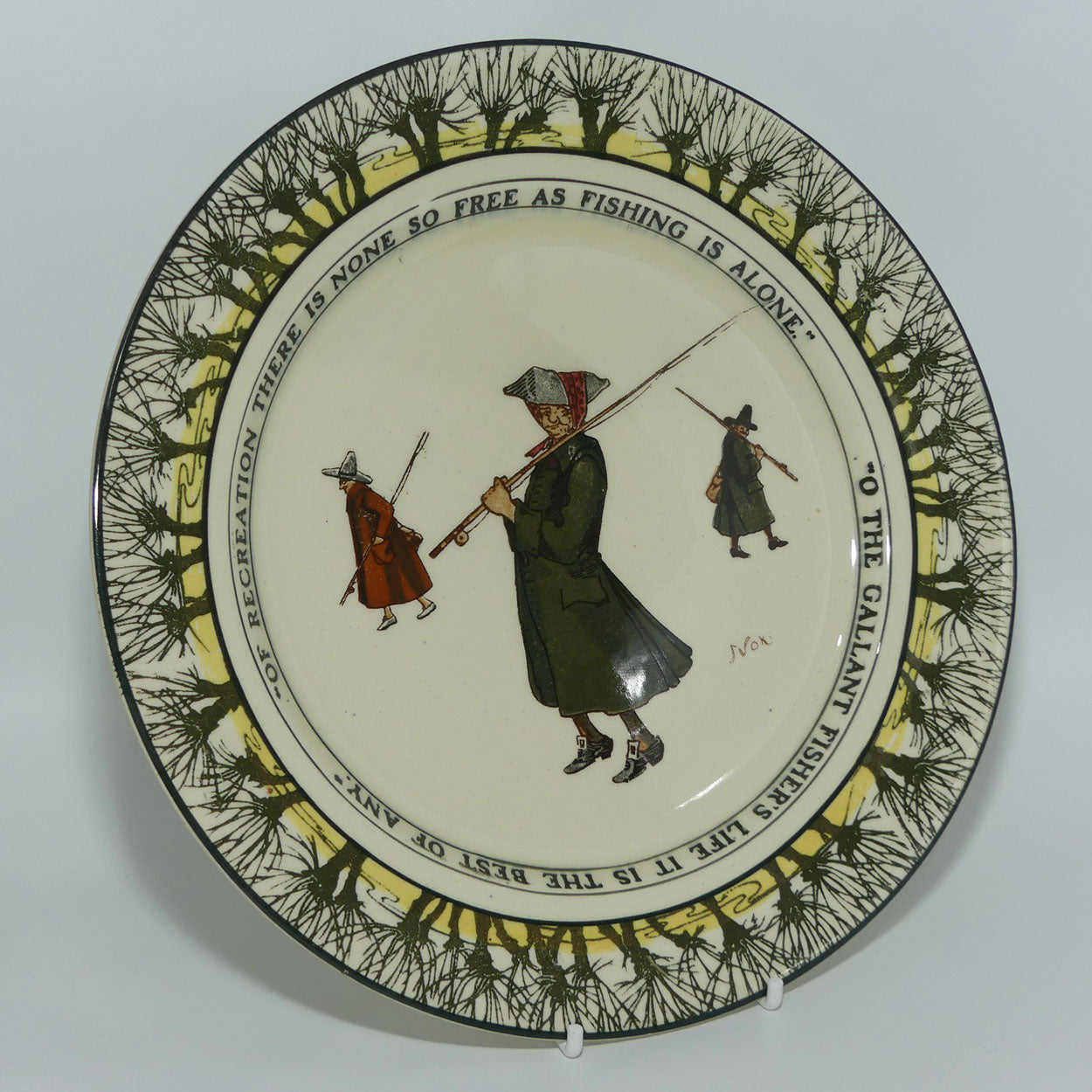 Royal Doulton Isaak Walton Gallant Fishers plate | 24cm | Of recreation/O the Gallant
