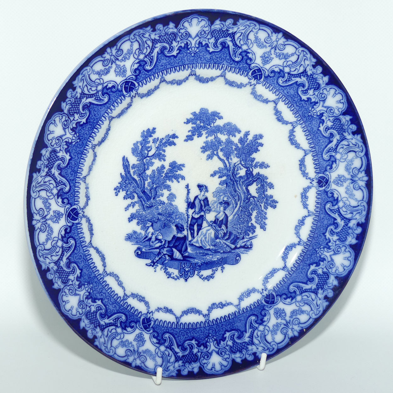 Doulton Burslem Flow Blue Watteau plate