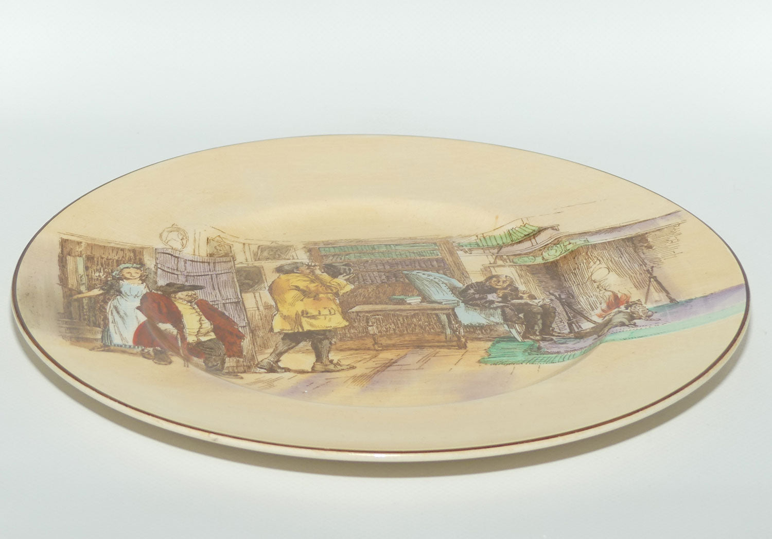 Royal Doulton Sir Roger De Coverley plate D5814 | Tom Touchy receiving Visitors