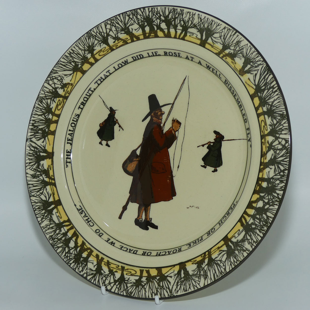 Royal Doulton Isaac Walton Gallant Fishers plate | 26cm | The Jealous Trout/Perch or Pike