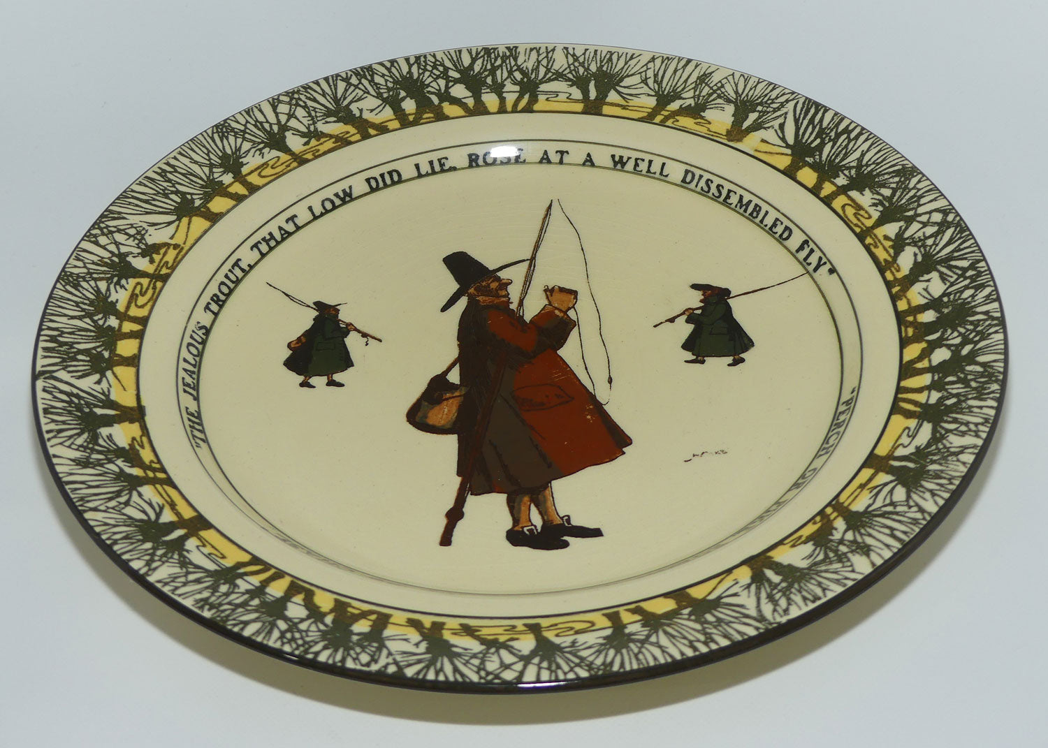 Royal Doulton Isaac Walton Gallant Fishers plate | 26cm | The Jealous Trout/Perch or Pike