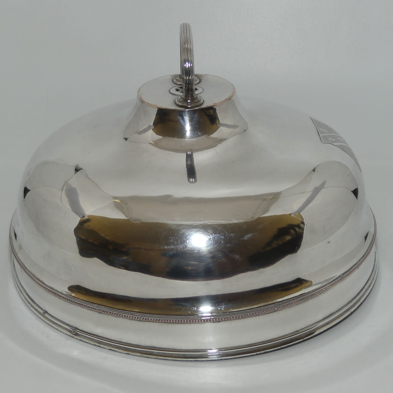 Georgian era Old Sheffield Plate dish cover | Bright Cut Shield 