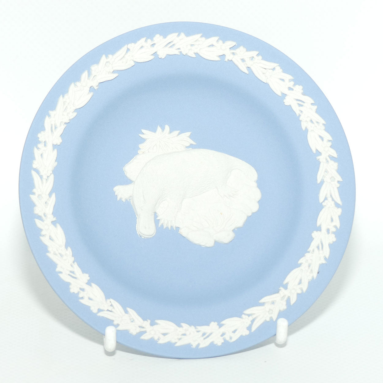 Wedgwood Jasper | Australian Fauna | White on Pale Blue | Platypus Plate | Box + Cert