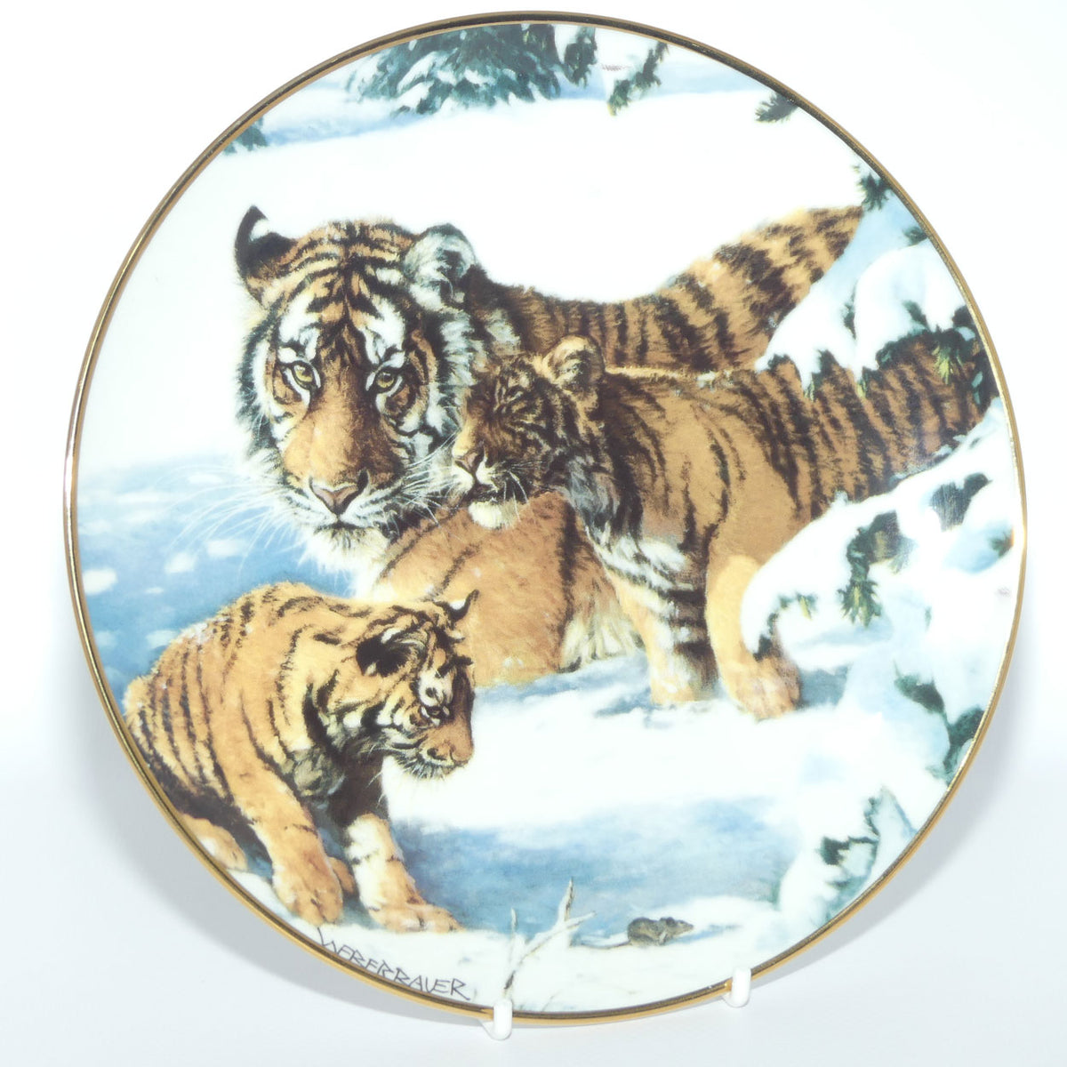 Royal Doulton Big Cats plate by Weberbauer | Playing Cat and Mouse