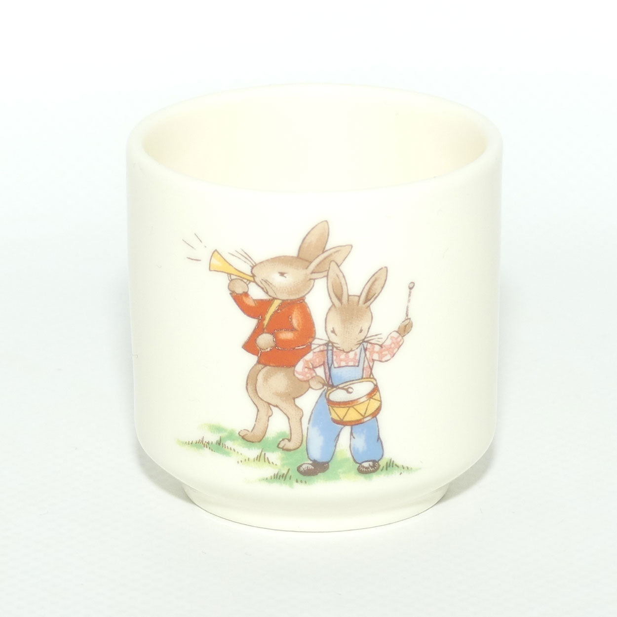 Royal Doulton Bunnykins egg cup | Drummer and Bugler | Raising Hat