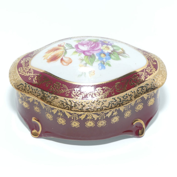 PM Martinroda Germany Floral and Rouge Gilt trinket box