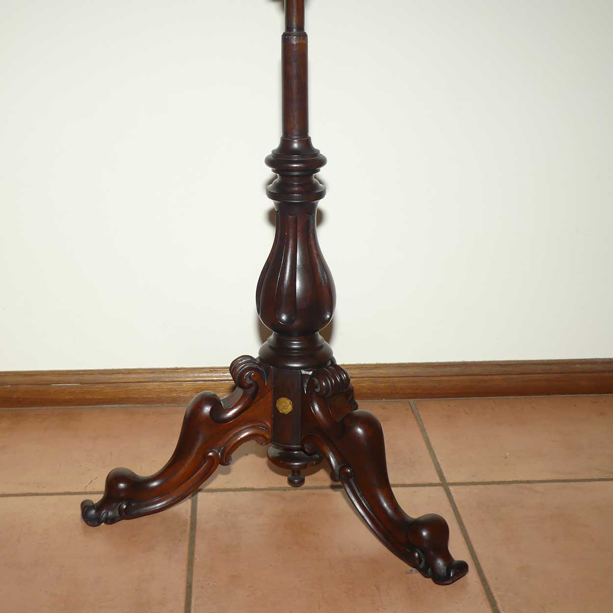 Victorian era Rosewood Floral tapestry Pole Screen on tripod base