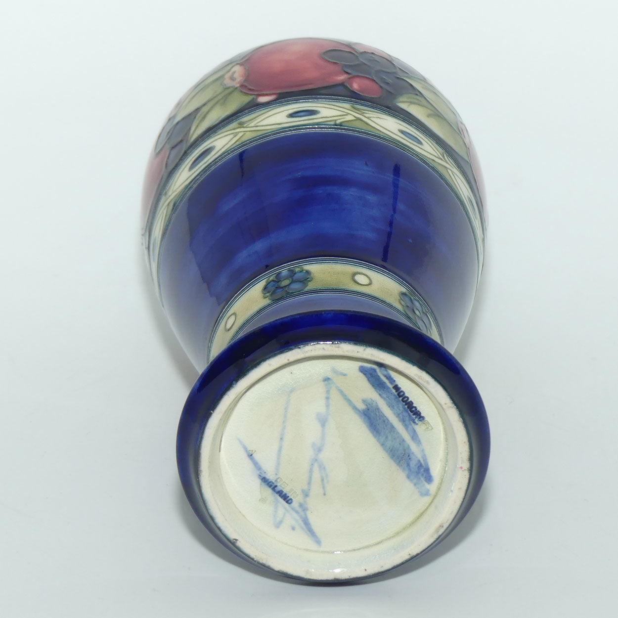 William Moorcroft Banded Pomegranate tall vase | 3 Bands 