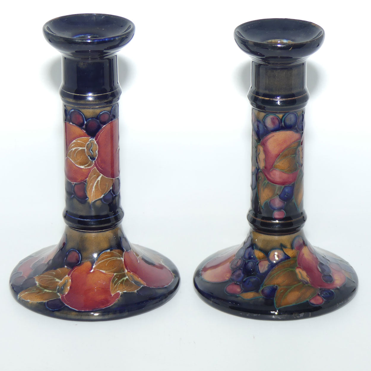 William Moorcroft Pomegranate candlesticks | Pair
