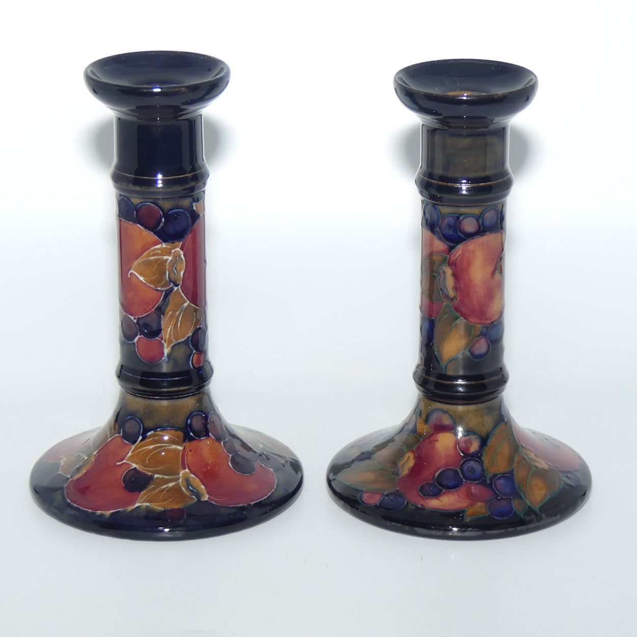 William Moorcroft Pomegranate candlesticks | Pair