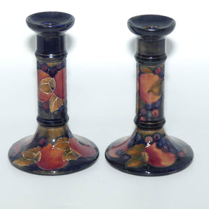 William Moorcroft Pomegranate candlesticks | Pair