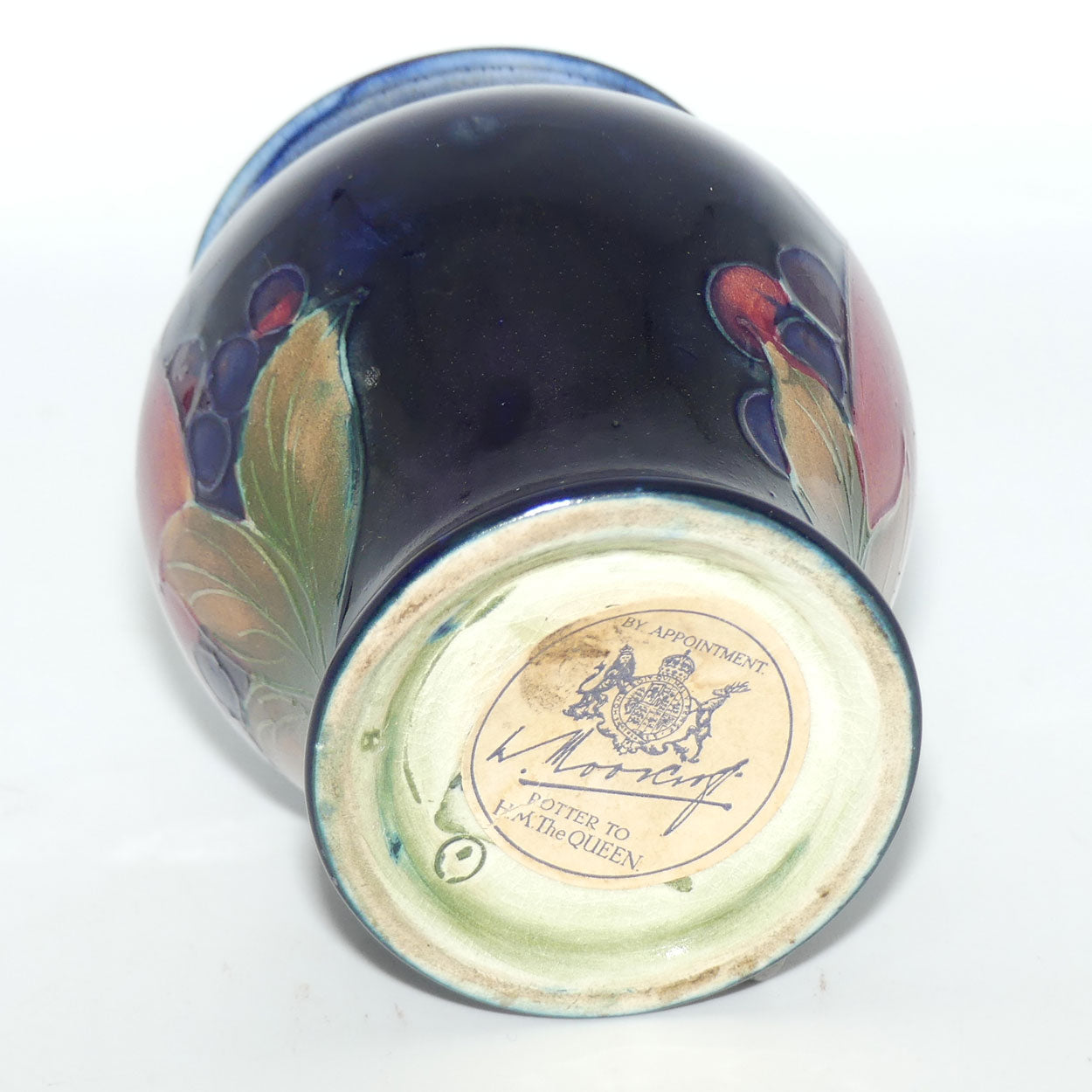 William Moorcroft Pomegranate miniature bulbous vase