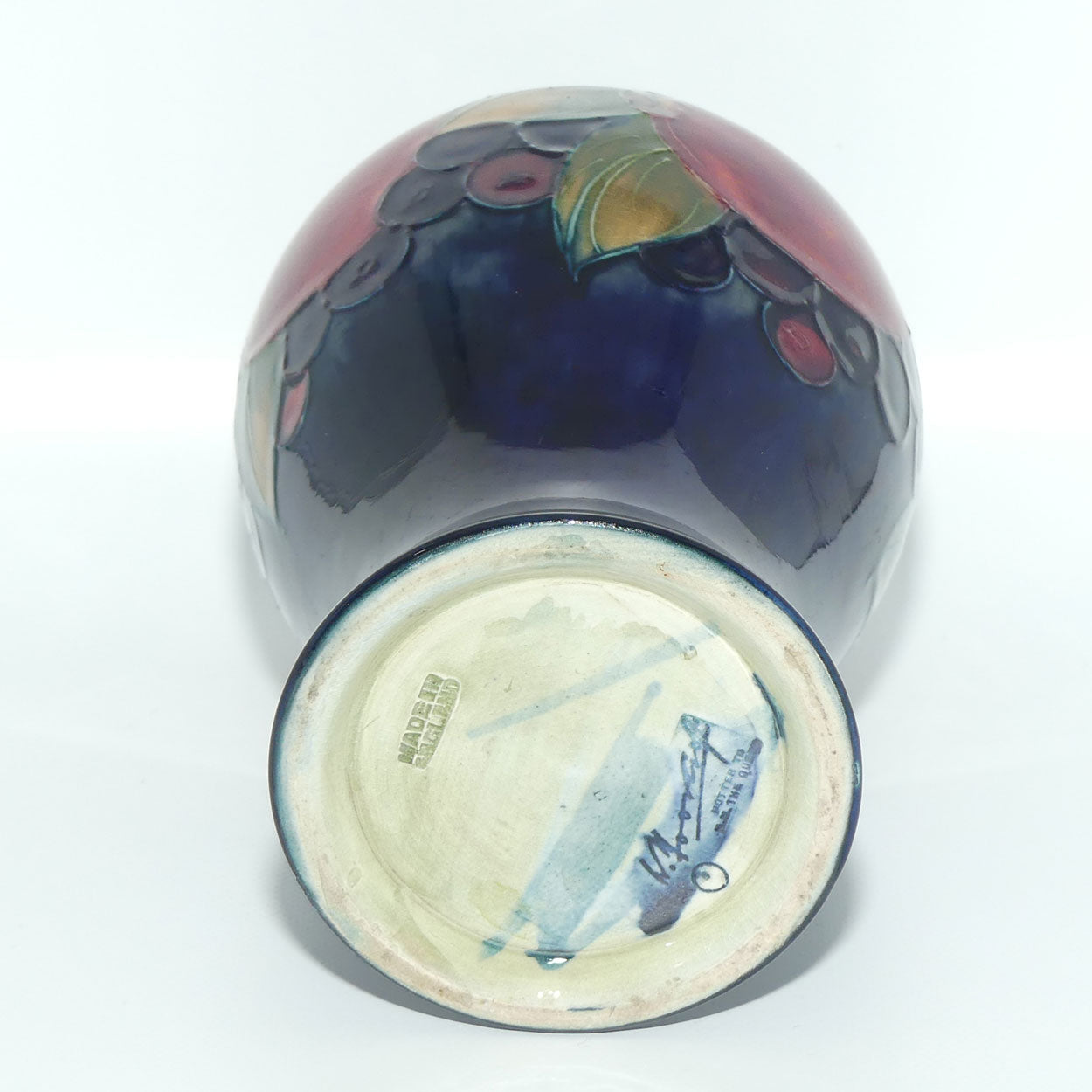 William Moorcroft Pomegranate reverse bulbous vase