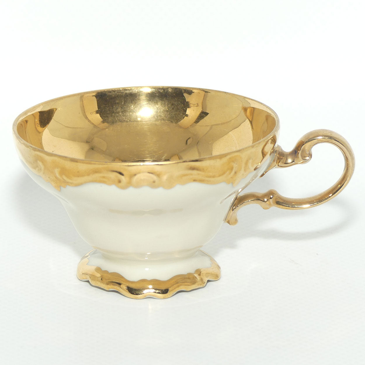 Rosenthal Pompadour Cream and Gilt demi tasse duo | Gilt interior