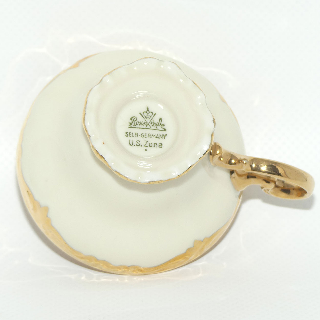 Rosenthal Pompadour Cream and Gilt demi tasse duo | Gilt interior