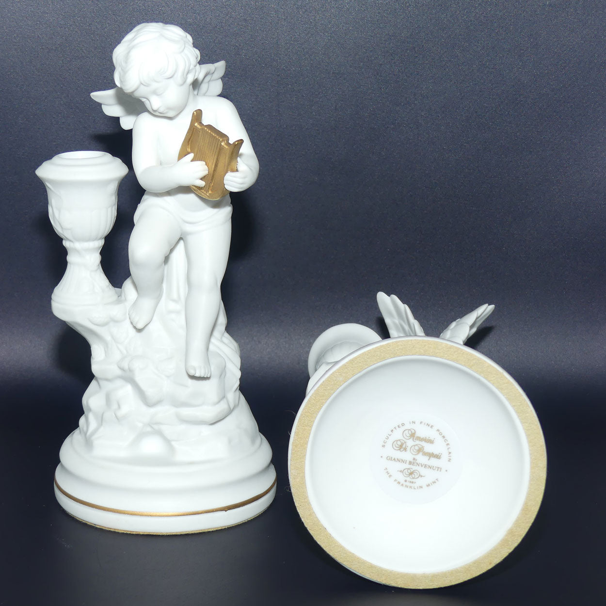 Franklin Mint | Amarini de Pompeii Cherub Candlesticks by Gianni Benvenuti
