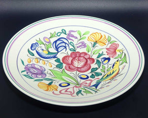 Poole Pottery Traditional Hand Decorated bowl | Flowers and Birds