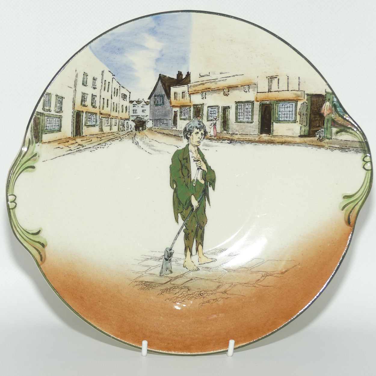 Royal Doulton Dickens Poor Jo round handled cake plate D2973