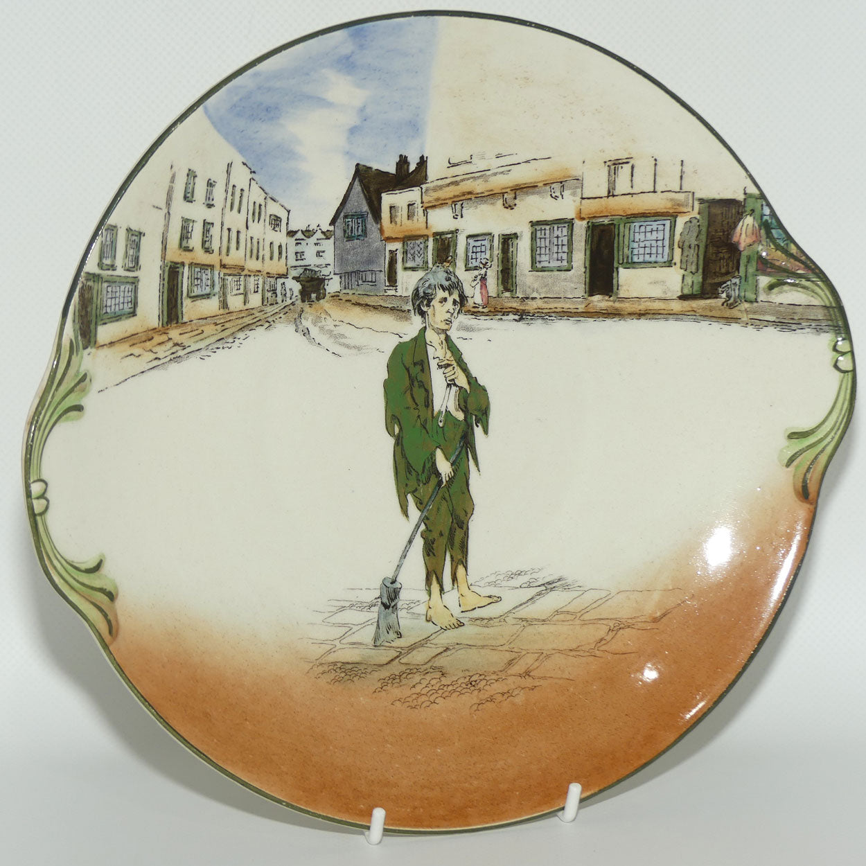 Royal Doulton Dickens Poor Jo round handled cake plate D2973