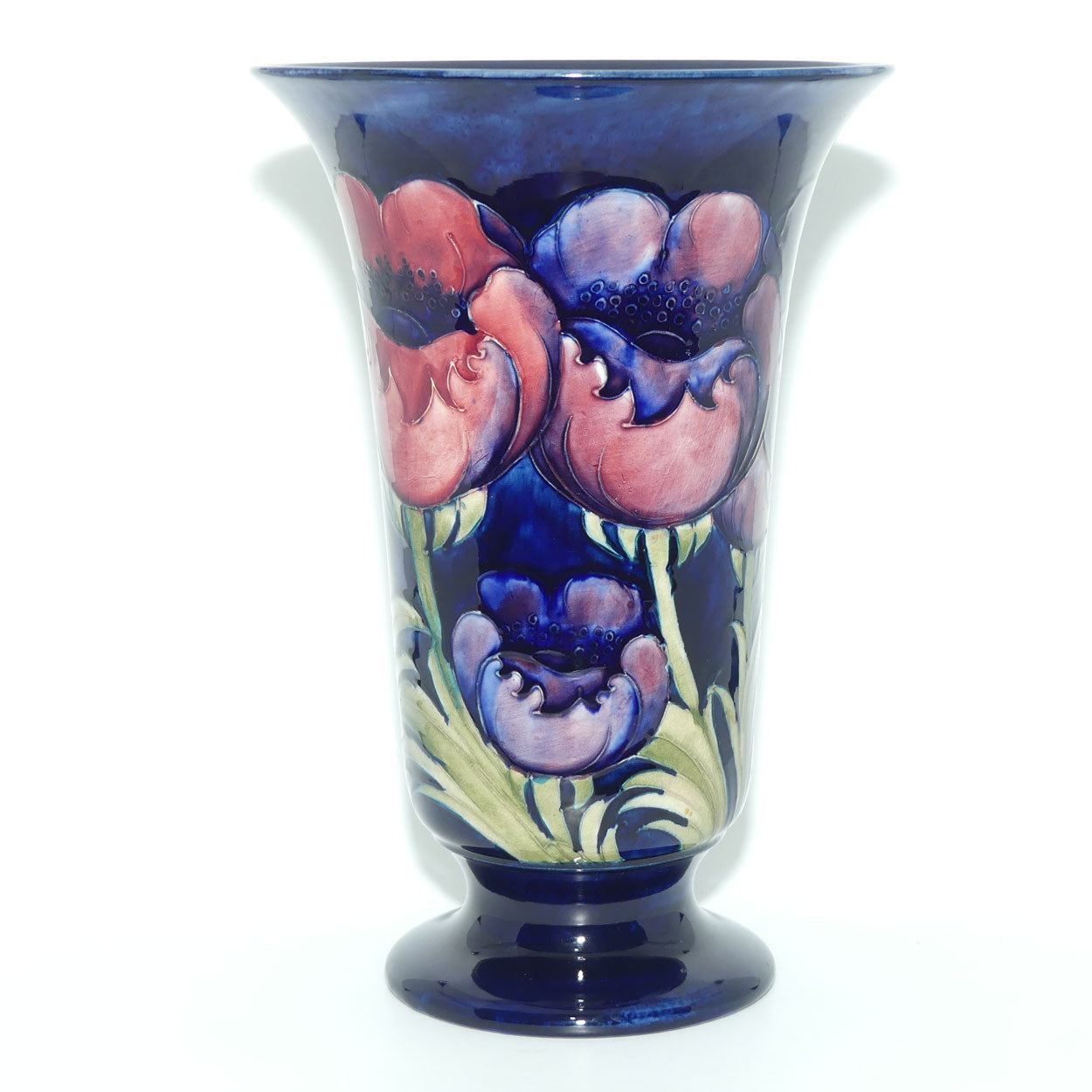 William Moorcroft Poppies 12/12 trumpet vase