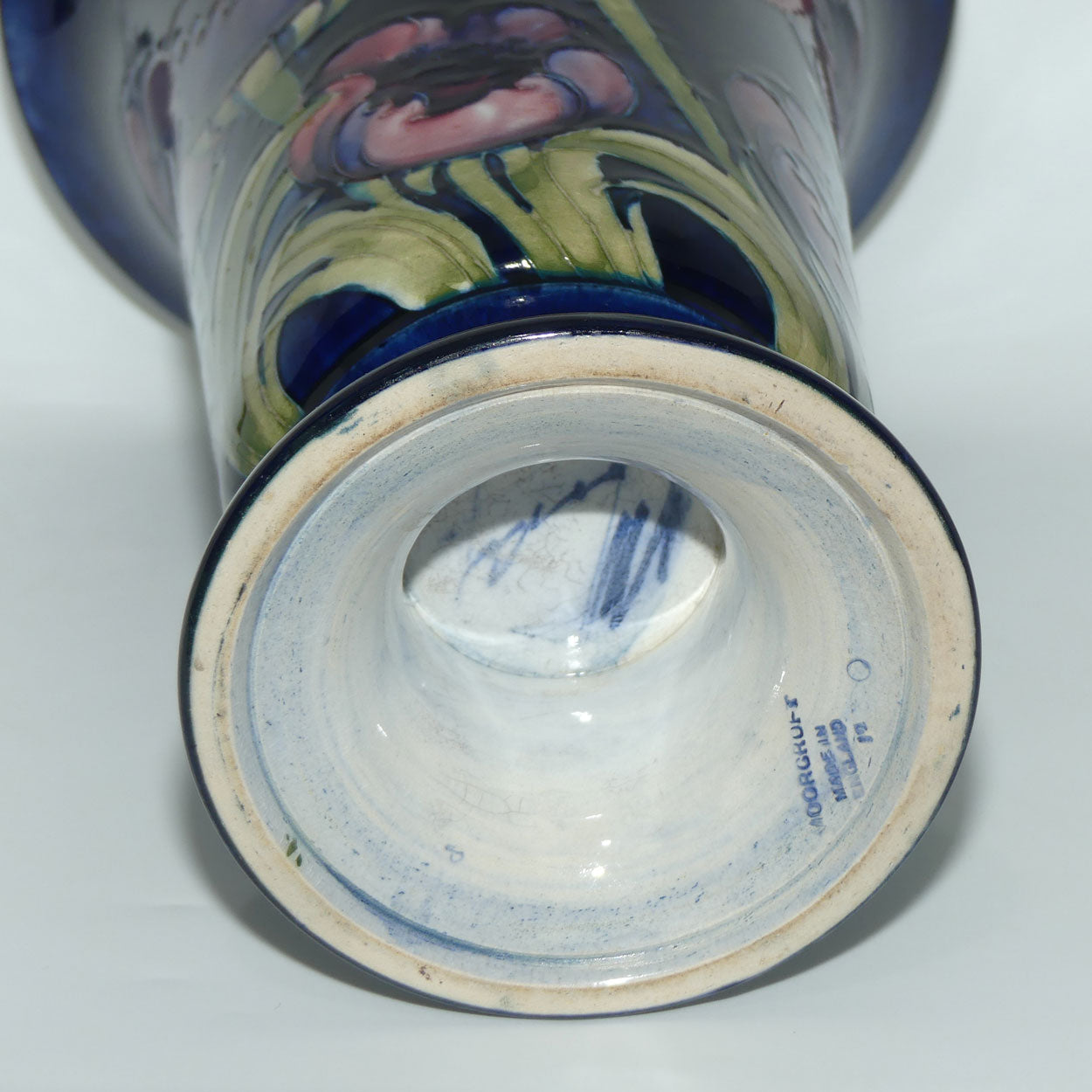 William Moorcroft Poppies 12/12 trumpet vase