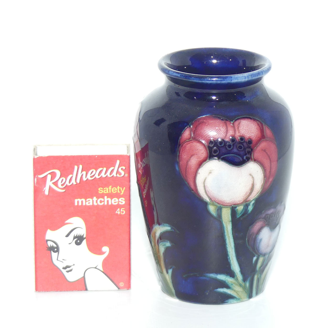 William Moorcroft Poppies miniature vase  #1 (Large Poppies)