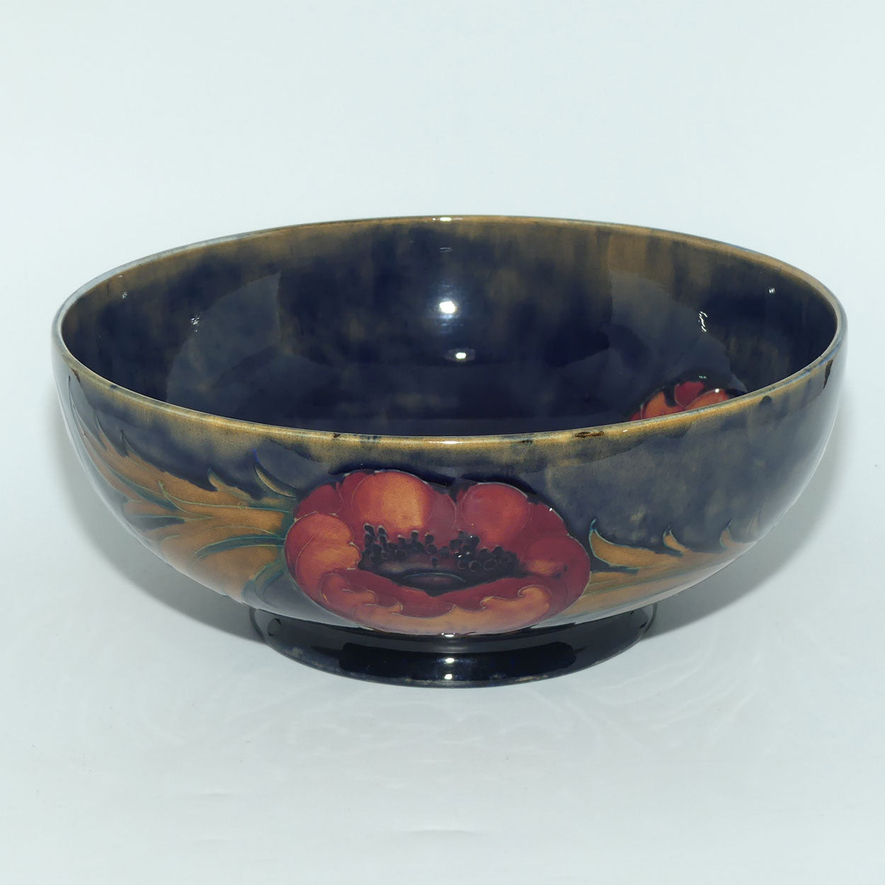 William Moorcroft Poppies fruit bowl  | Ochre Poppies | #2