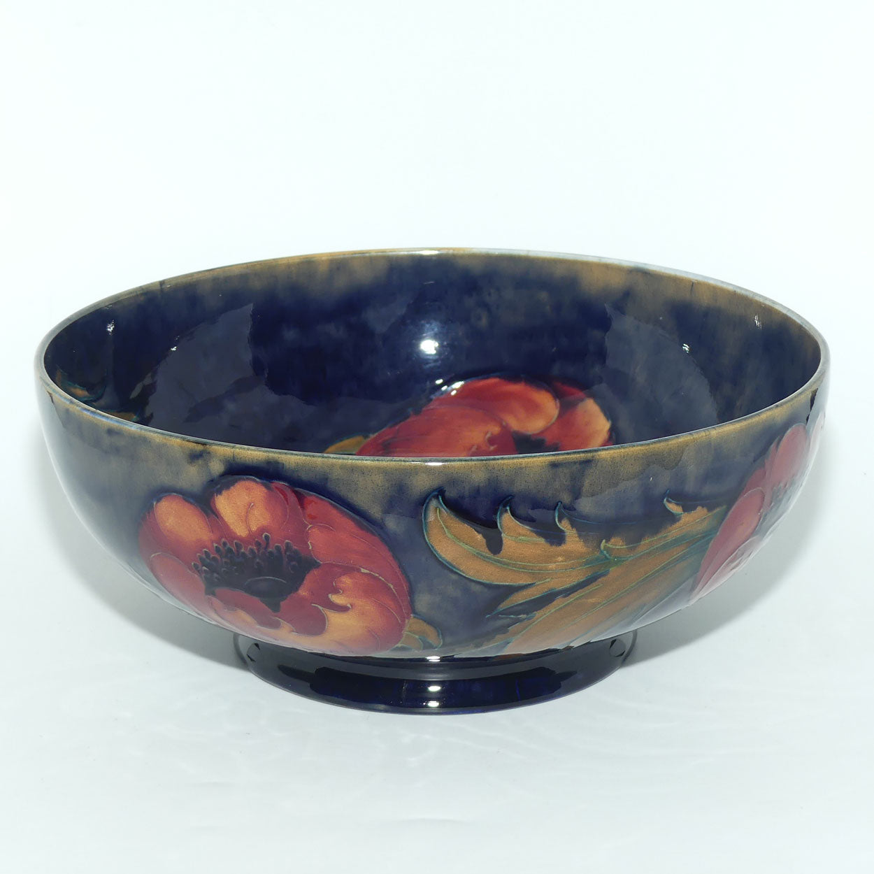 William Moorcroft Poppies fruit bowl  | Ochre Poppies | #2