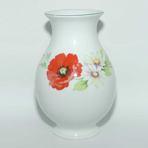 Royal Worcester Poppies and Daisies waisted form vase