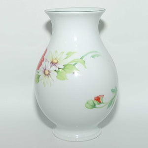 Royal Worcester Poppies and Daisies waisted form vase