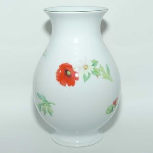 Royal Worcester Poppies and Daisies waisted form vase