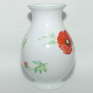 Royal Worcester Poppies and Daisies waisted form vase