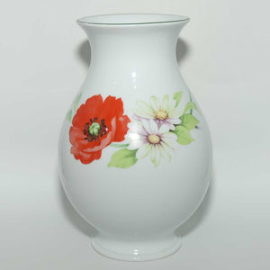 Royal Worcester Poppies and Daisies waisted form vase