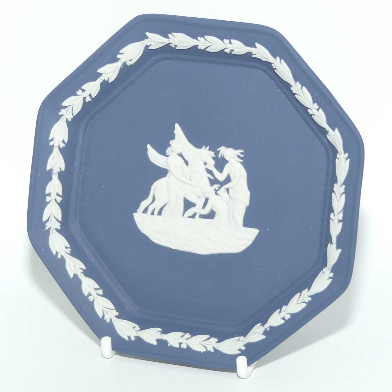 Wedgwood Jasper | White on Portland | Maidens Watering Pegasus octagonal tray | no box