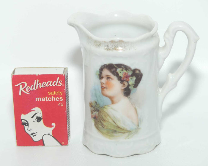 European Porcelain miniature milk jug | Portrait of Young Lady