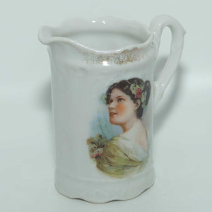 European Porcelain miniature milk jug | Portrait of Young Lady