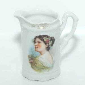 European Porcelain miniature milk jug | Portrait of Young Lady