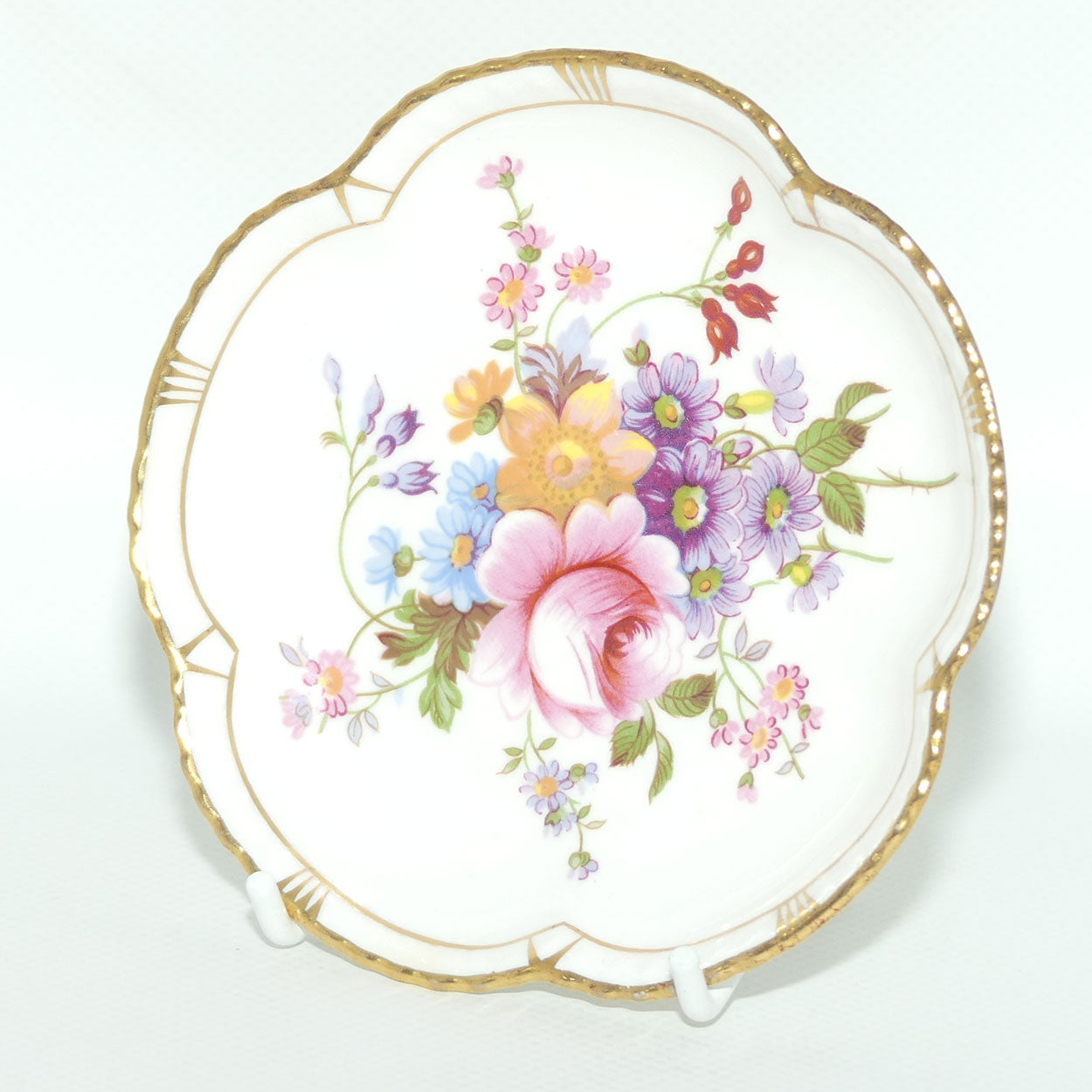 Royal Crown Derby Derby Posies gilt trim pin dish | 11.5cm diam