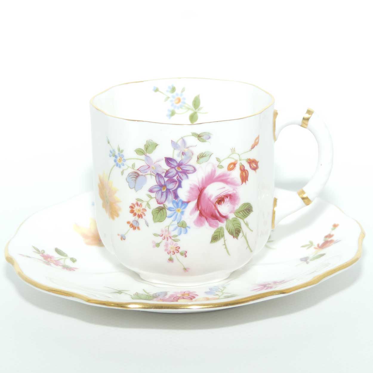 Royal Crown Derby Derby Posies coffee duo | Green Backstamp