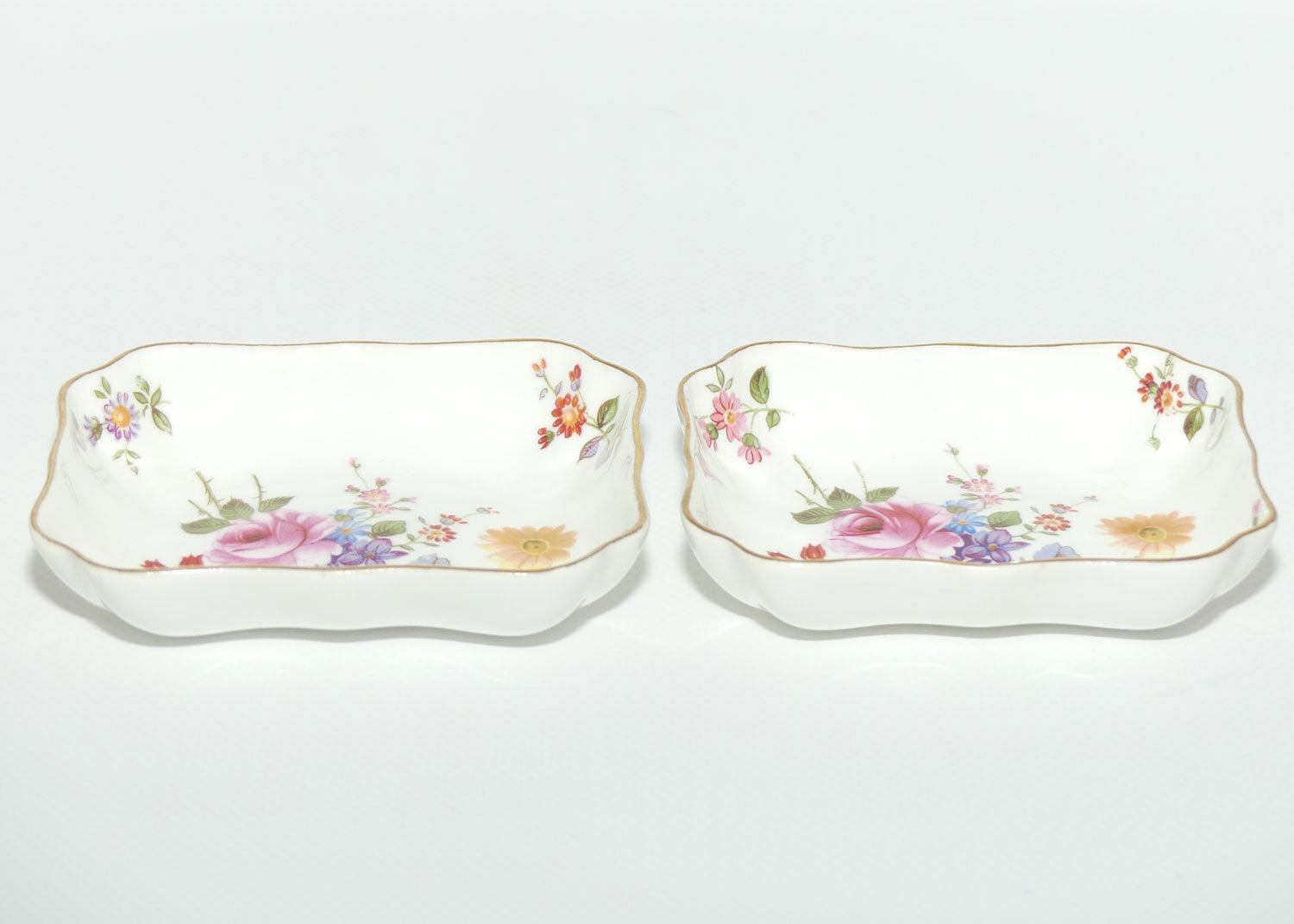 Royal Crown Derby Derby Posies pair of rectangular dishes