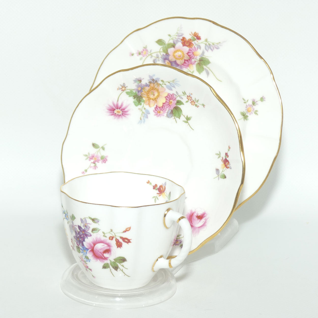 Royal Crown Derby Derby Posies tea trio