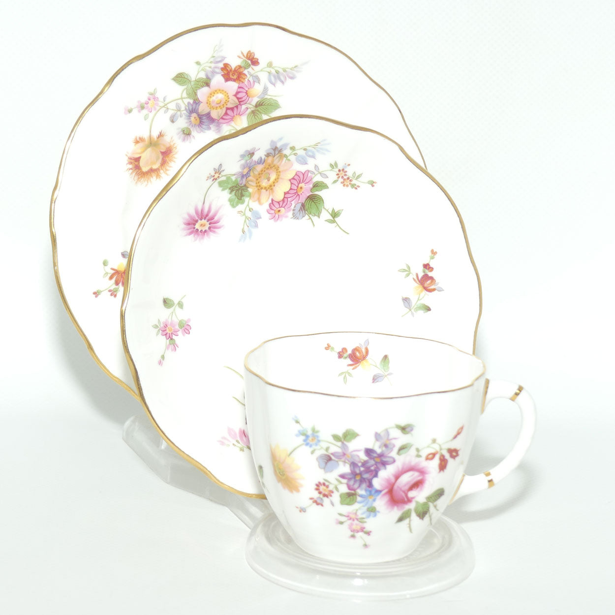 Royal Crown Derby Derby Posies tea trio