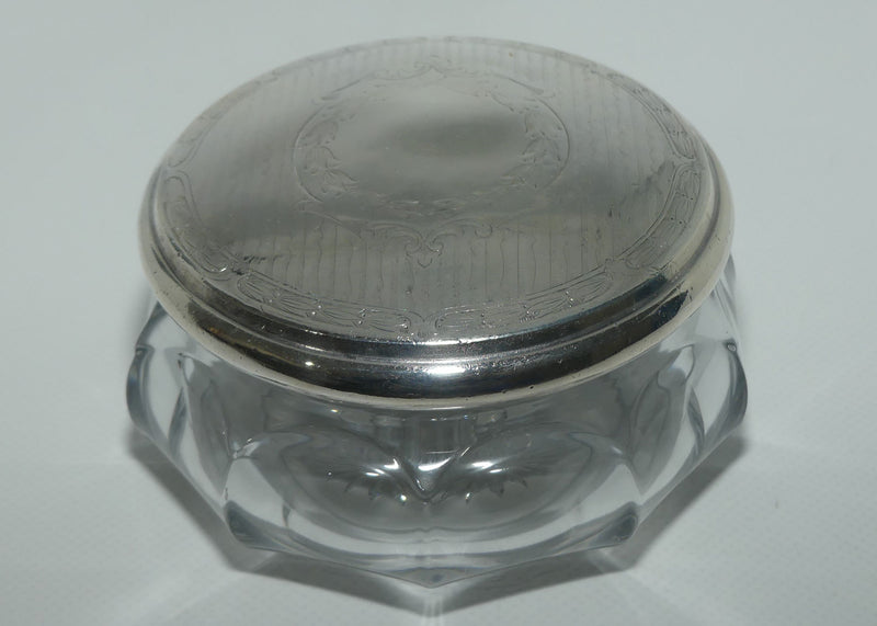 EPBM Plated lid American Pressed Glass base powder bowl or trinket box ...