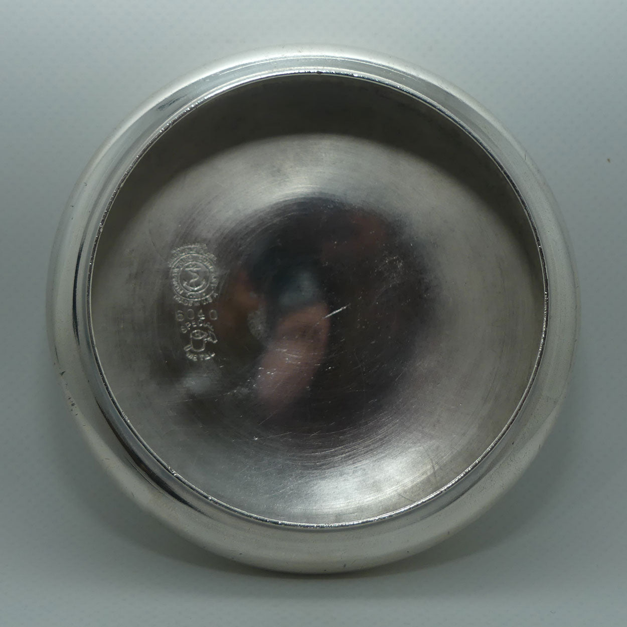 EPBM Plated lid American Pressed Glass base powder bowl or trinket box c.1900